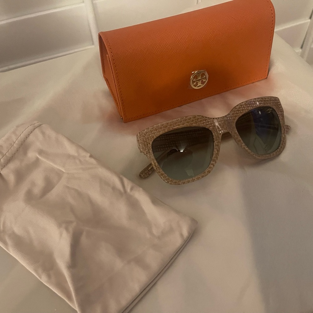 Tory Burch Cream Sunglasses Stylish Oversized Design